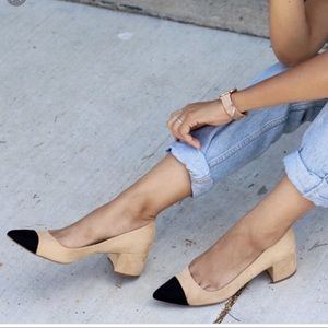 Zara cap toe block heels